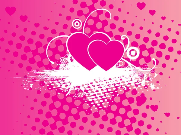 Φόντο grungy μακροεντολή με ροζ καρδιά — Διανυσματικό Αρχείο