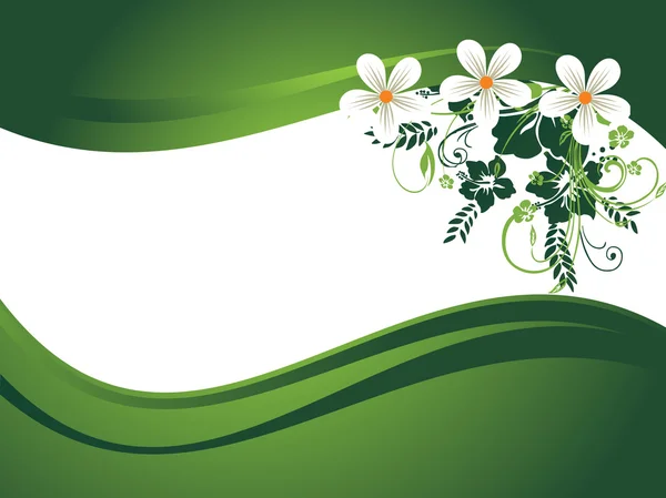 Grüner Hintergrund mit Blüten — Stockvektor