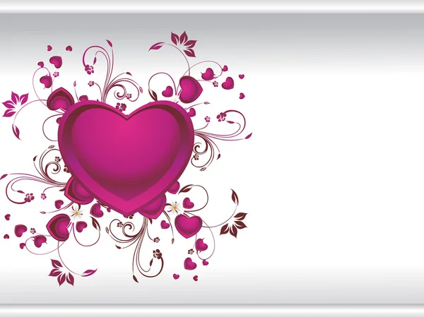 Background with decorated heart — Stock Vector
