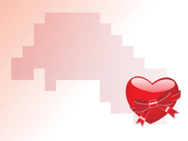 Coeur romantique isolé avec fond — Image vectorielle