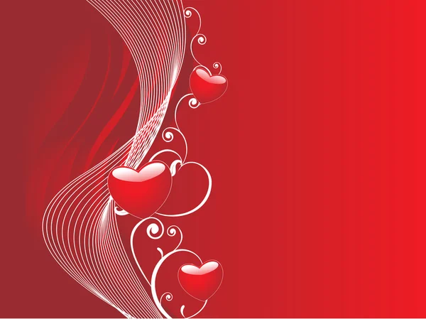 バレンタインの心と波の要素 — ストックベクタ