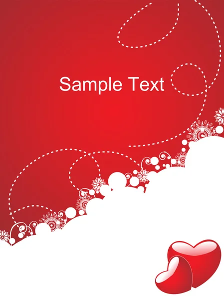 Valentine red vector heart, wallpaper — Stock Vector