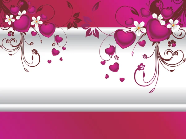 Background with floral, heart — Stock Vector