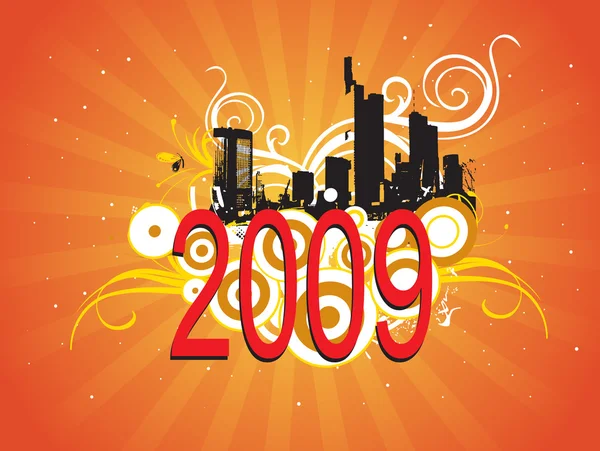 Wallpaper, year 2009 background — Stock Vector