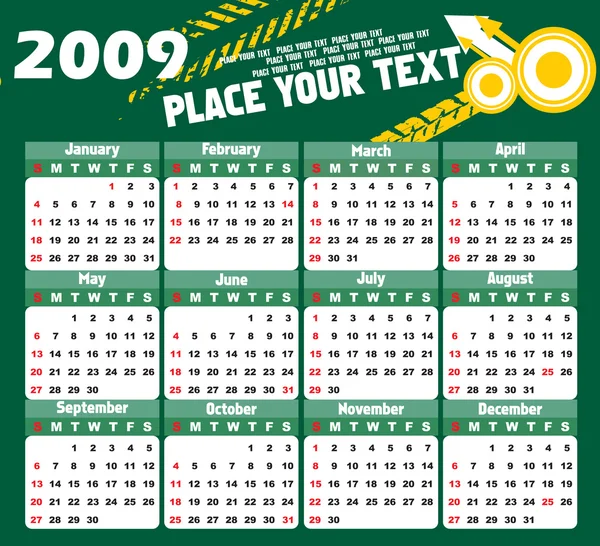 Fondos de pantalla, año 2009 calendario — Vector de stock
