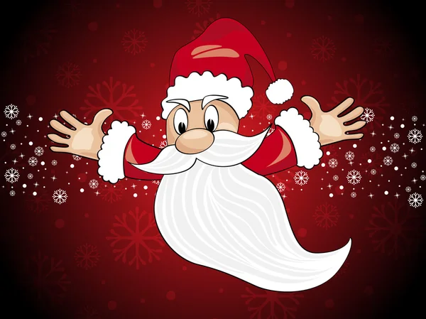 Hintergrund mit fliegendem Weihnachtsmann — Stockvektor