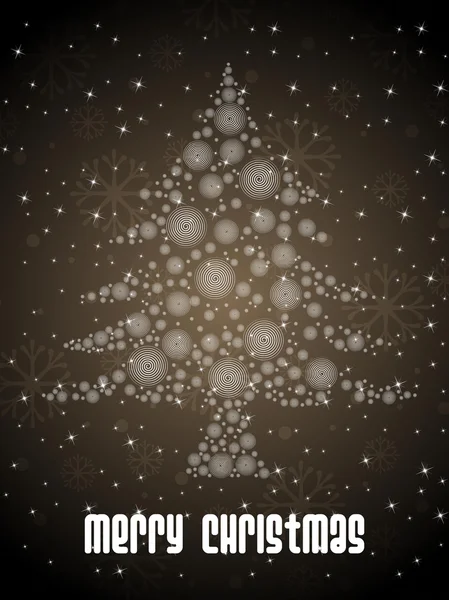 Olive fond vert avec arbre de Noël — Image vectorielle