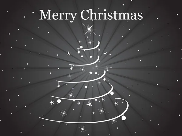 Rayons arrière-plan avec arbre de Noël — Image vectorielle