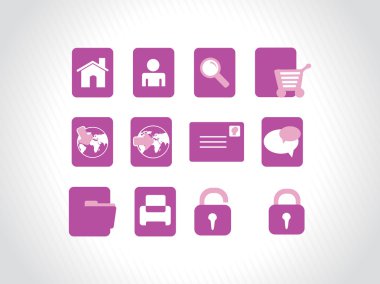 Web small symbols, purple clipart