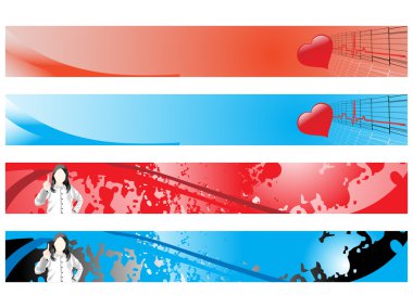 Web 2.0 style banner set clipart