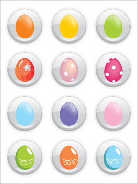 Renkli Paskalya yortusu yumurta simgeler kümesi — Stok Vektör