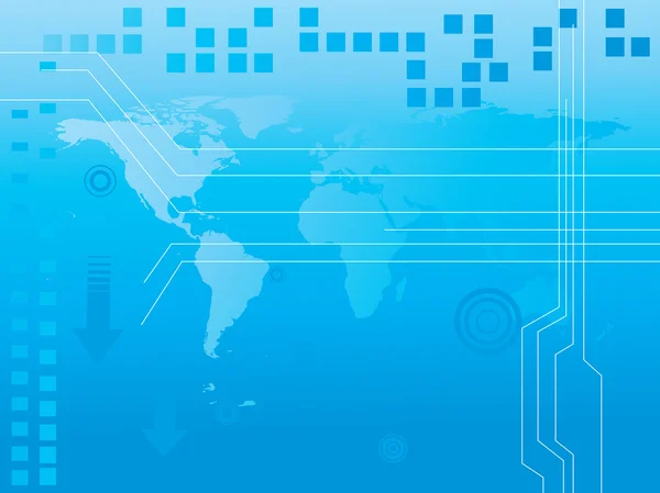 Estilo de tecnología del mapa del mundo5 — Vector de stock