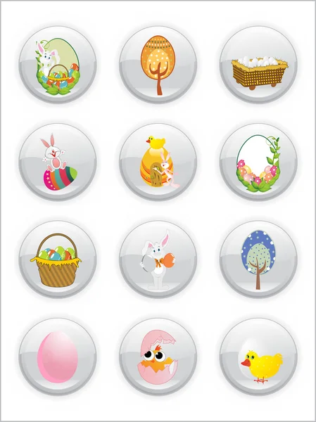 Set of easter icons — Stock Vector