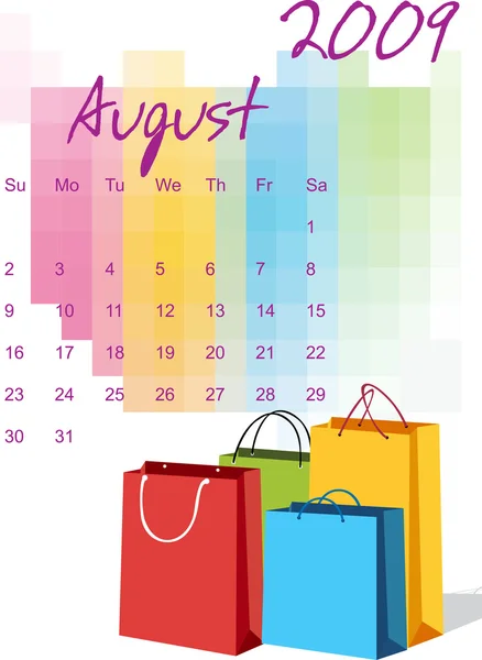 Kalender 2009 mit Taschen — Stockvektor