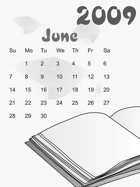Calendar for 2009 with note book — Stock Vector