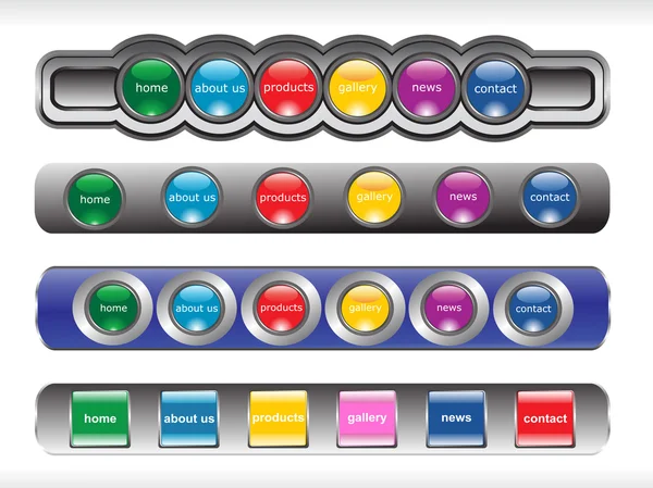Web 2.0 スタイル メニュー ボタン シリーズ — ストックベクタ
