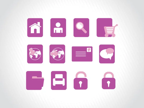 Petits symboles Web, violet — Image vectorielle