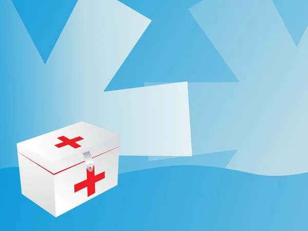 Witte EHBO doos met Rode Kruis — Stockvector