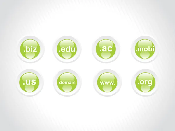웹 2.0 녹색 아이콘 시리즈 세트 2 — 스톡 벡터