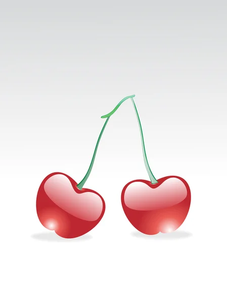 Isolerade glossy cherry illustration — Stock vektor
