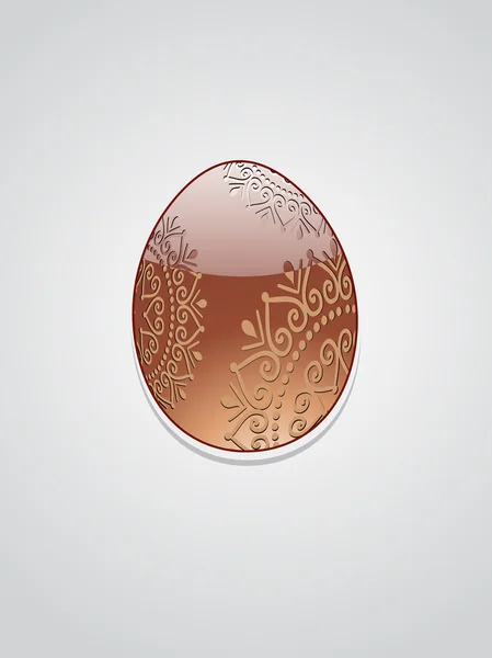 Izolované čokoládové velikonoční vajíčko — Stockový vektor