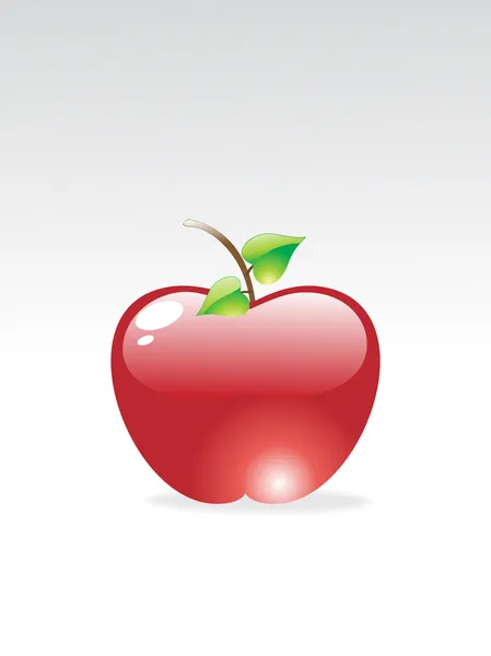 Bir arka plan üzerinde parlak kırmızı elma — Stok Vektör