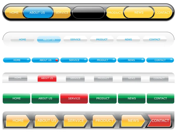 Web 2.0 botão de menu estilo — Vetor de Stock