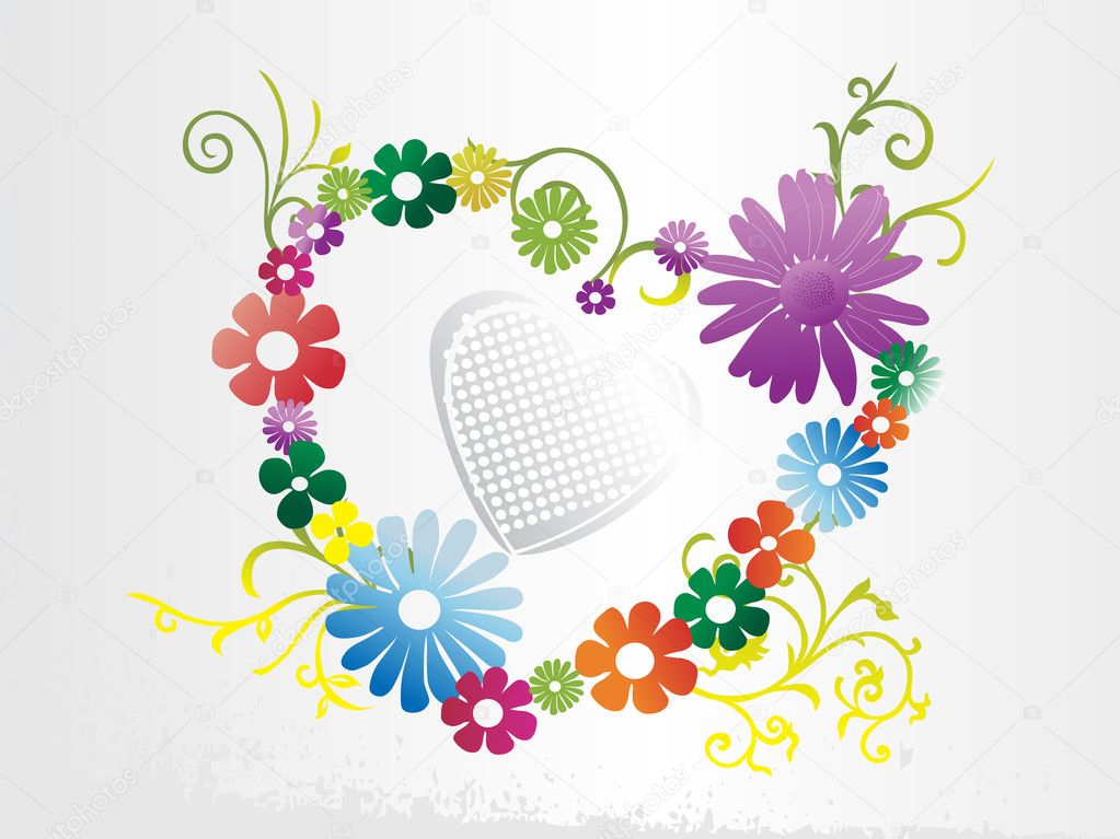 Background with floral heart