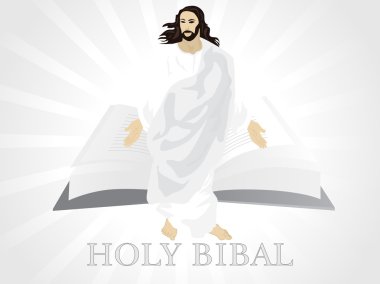 Holly bibal with jesus christ clipart