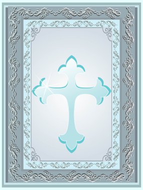 Isolated cross with creative border clipart