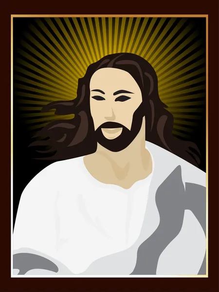 Иллюстрация лица Иисуса — стоковый вектор