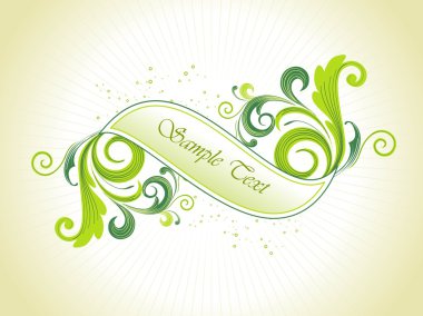 Vector green floral banner clipart