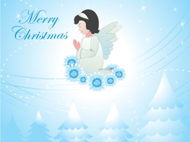 Vector angel pray to god clipart