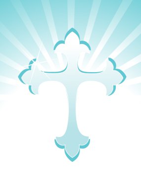 Rays background with isolated cross clipart