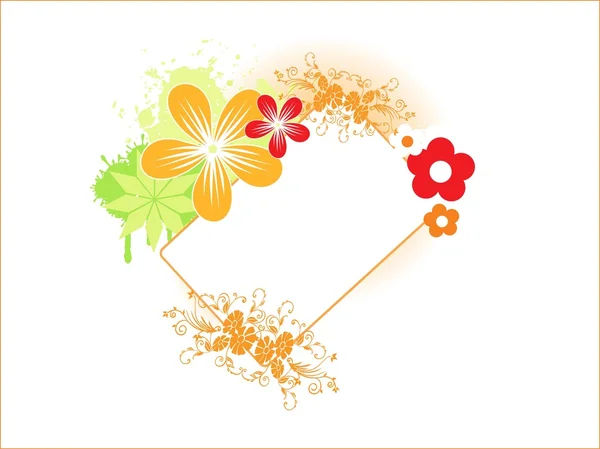 Grungy marco floral ilustración — Archivo Imágenes Vectoriales