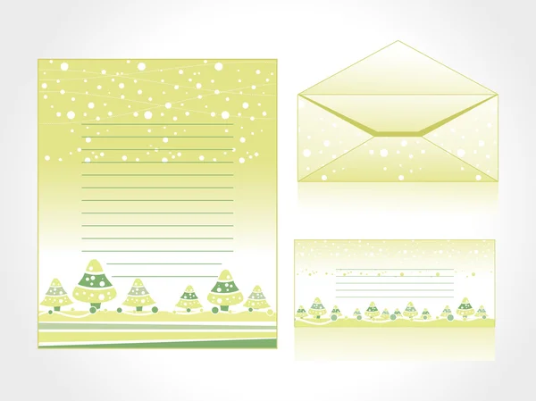 Enveloppe vectorielle, carte postale et en-tête de lettre — Image vectorielle