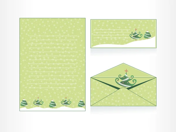 Carte postale, en-tête et enveloppe — Image vectorielle