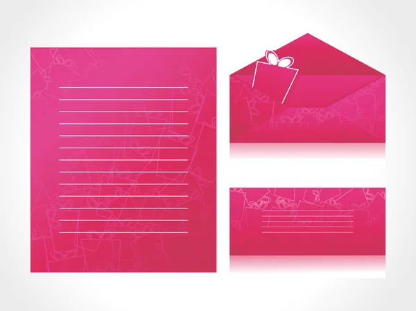 Enveloppe, en-tête et carte postale — Image vectorielle