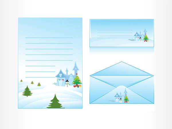 Carte postale, en-tête et enveloppe — Image vectorielle