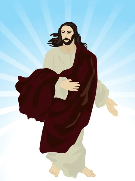 Background with isolated jesus — Stock Vector