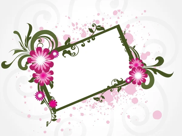 Illustration de cadre floral grunge — Image vectorielle
