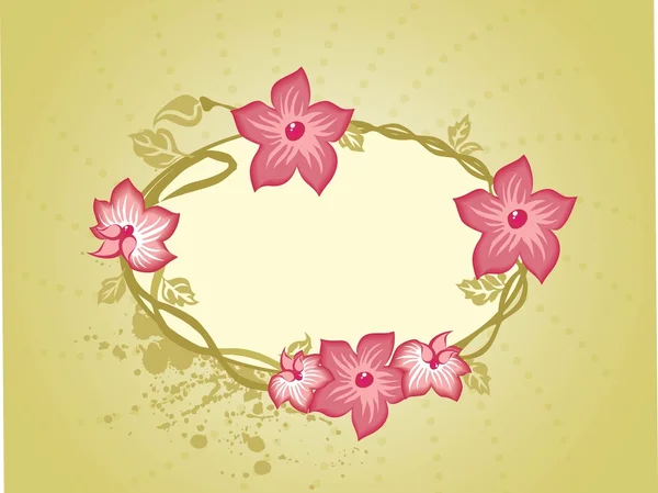 Dirty background with floral frame — Stock Vector