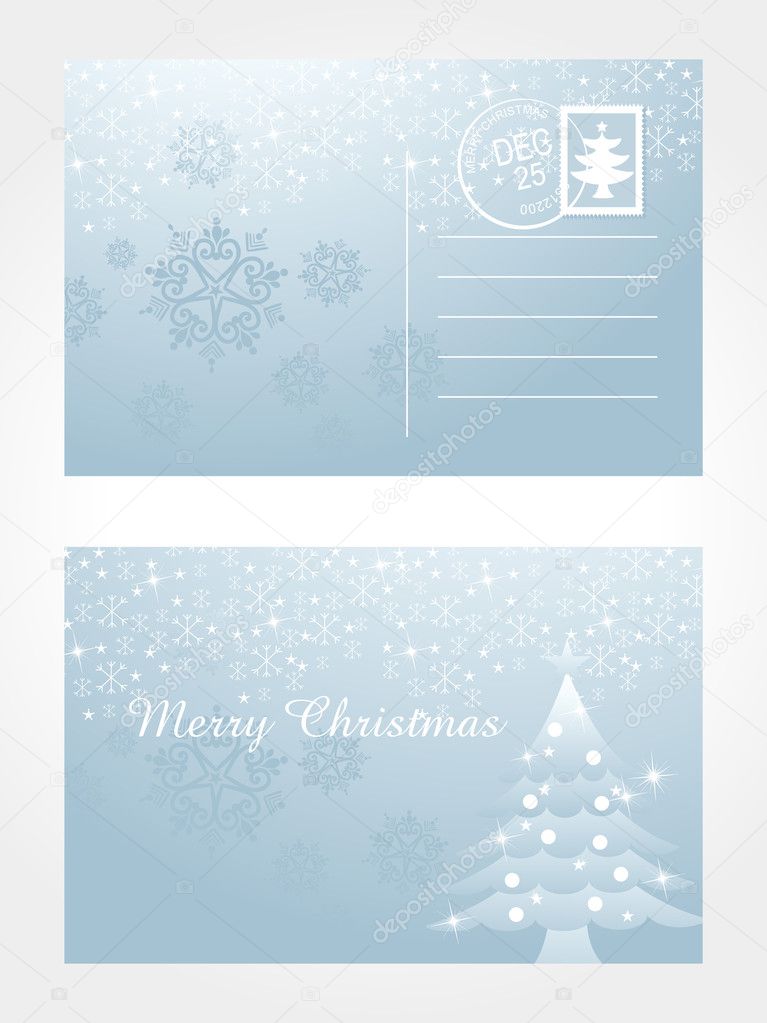 Vector isolated postcard for xmas day
