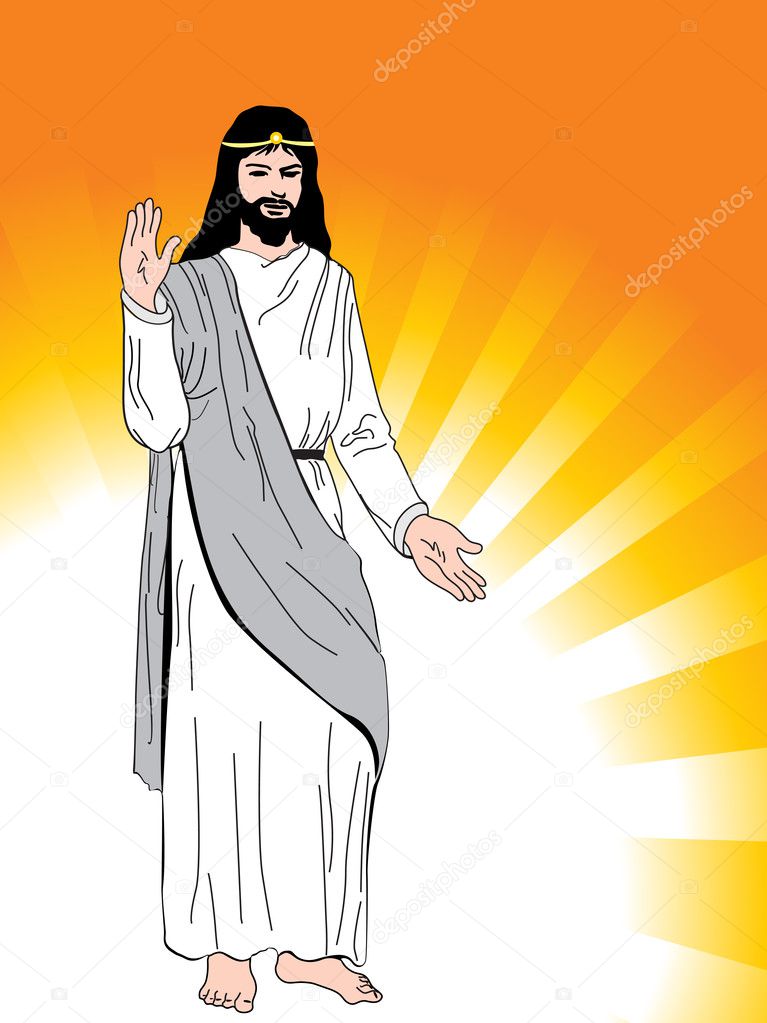 Rays background with jesus
