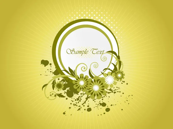 Grunge fond avec cadre floral — Image vectorielle