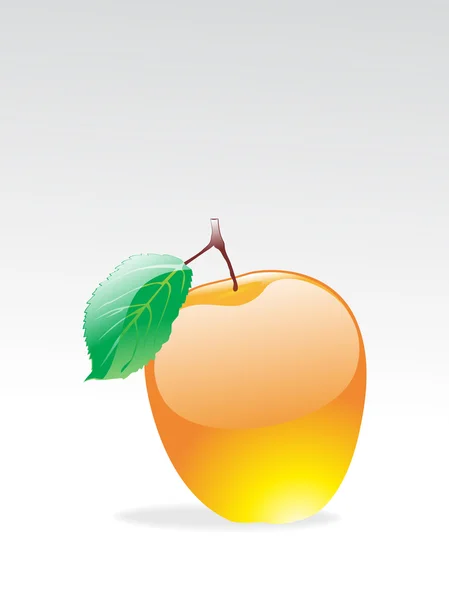 Manzana brillante aislada con fondo — Vector de stock