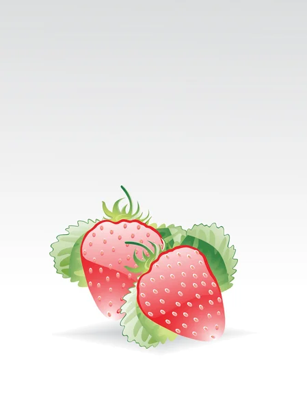 Illustration of glossy strawberry — Stock Vector