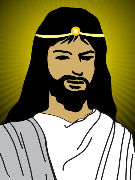 Achtergrond met gezicht van Jezus — Stockvector