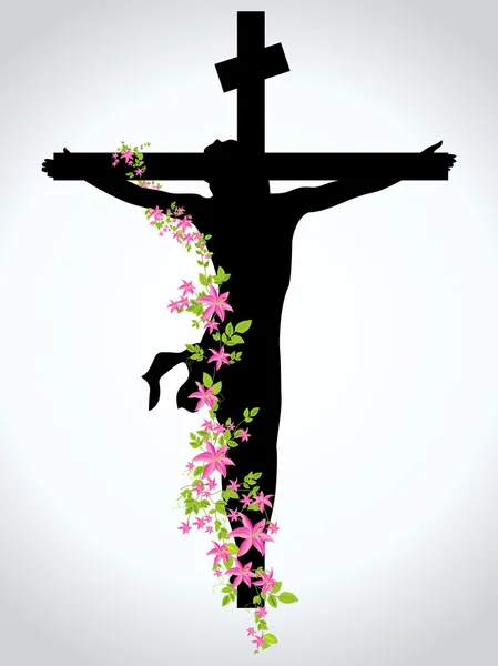 Antecedentes con Jesús en cruz — Archivo Imágenes Vectoriales