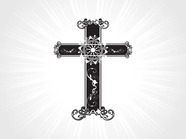 Квітковий візерунок хрест ілюстрація — стоковий вектор